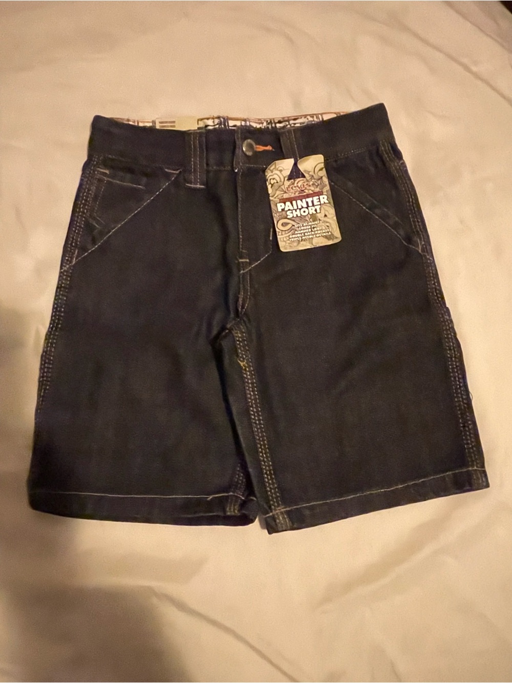 Painter Shorts -kids Dark Denim Work Shorts